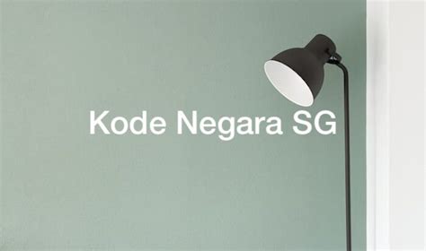 Arti SG Adalah dalam Kode Negara .